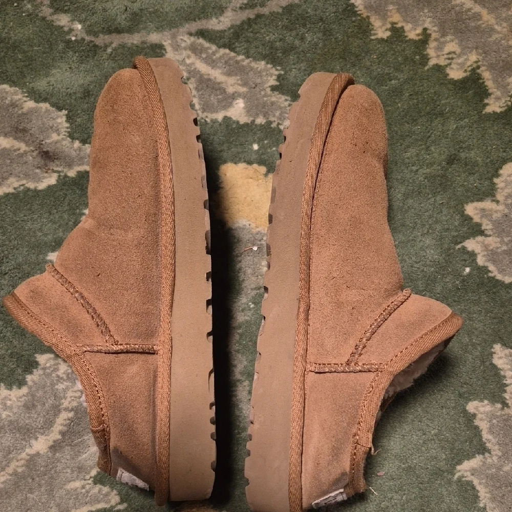 UGG Tan Suede Shearling-Lined Slip-On Clogs